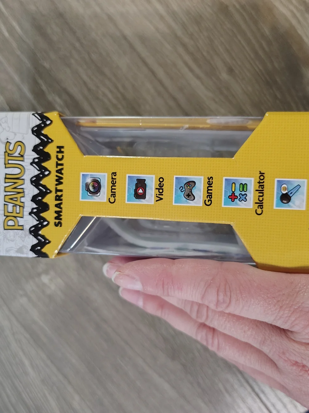 Peanuts Kids Smartwatch with White Case and Pastel Cartoon Strap